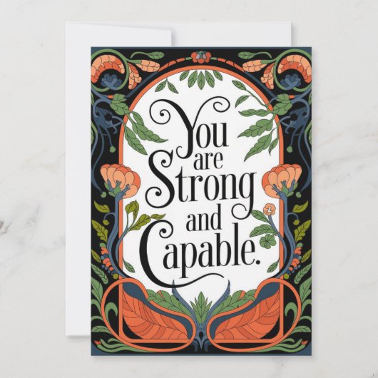 君は強くて有能な感動的引用文 サンキューカード (正面)