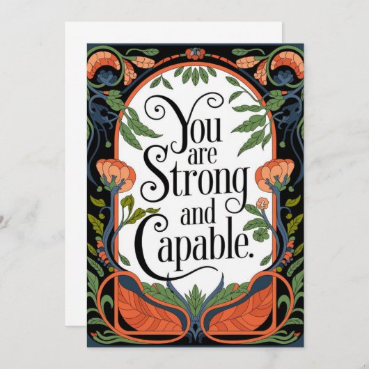 君は強くて有能な感動的引用文 サンキューカード (正面/裏面)