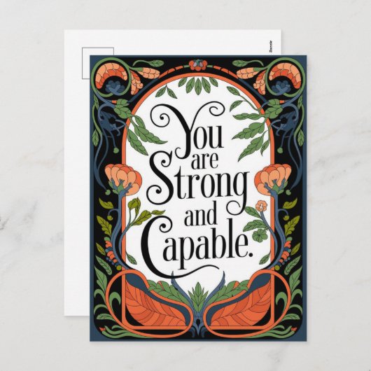 君は強くて有能な感動的引用文 シーズンポストカード (正面/裏面)