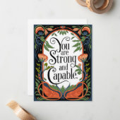 君は強くて有能な感動的引用文 ノートカード (正面/裏面インサイチュ)