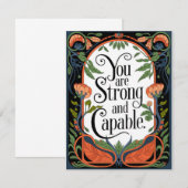 君は強くて有能な感動的引用文 ノートカード (正面/裏面)