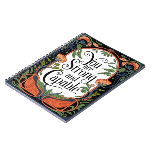 君は強くて有能な感動的引用文 ノートブック (左側)