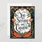 君は強くて有能な感動的引用文 案内ポストカード (正面/裏面)
