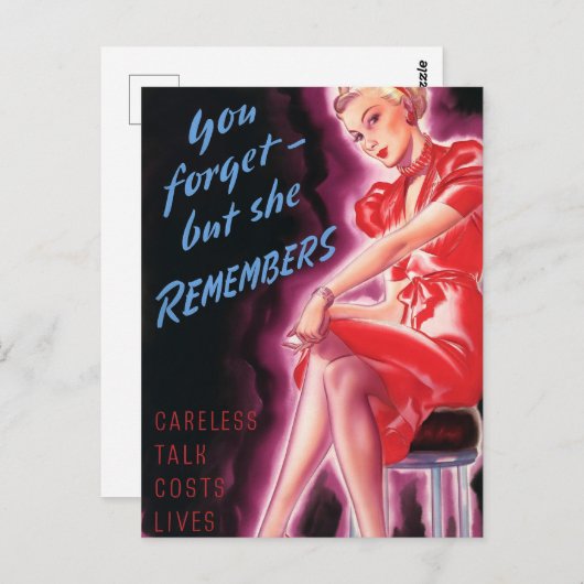 君は忘れだが彼女はポスターを覚えている ポストカード (正面/裏面)