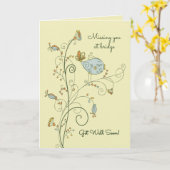 君は恋しく思早く全快してくれ カード (黄色い花)