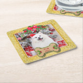 君は愉快な聖降誕祭パーソナライズされたの賜物だ スクエアペーパーコースター (アングル)