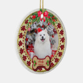 君は愉快な聖降誕祭パーソナライズされたの賜物だ セラミックオーナメント (右)