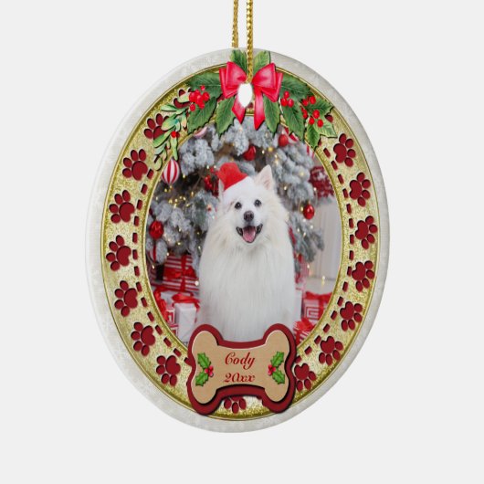 君は愉快な聖降誕祭パーソナライズされたの賜物だ セラミックオーナメント (右)