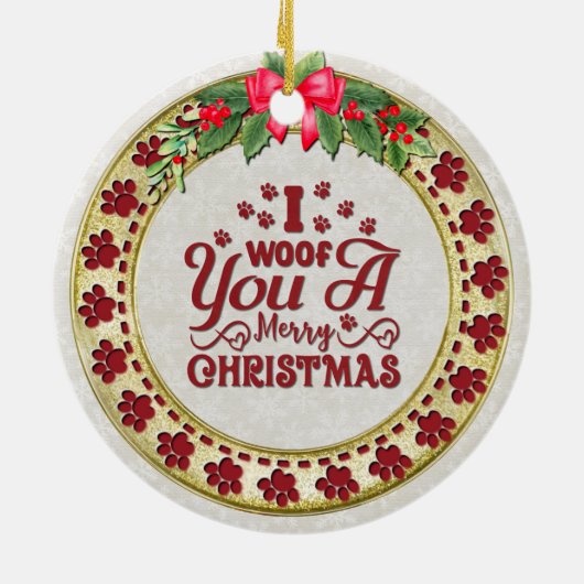 君は愉快な聖降誕祭パーソナライズされたの賜物だ セラミックオーナメント (裏面)