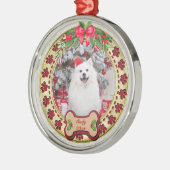 君は愉快な聖降誕祭パーソナライズされたの賜物だ メタルオーナメント (左)