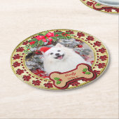 君は愉快な聖降誕祭パーソナライズされたの賜物だ ラウンドペーパーコースター (アングル)