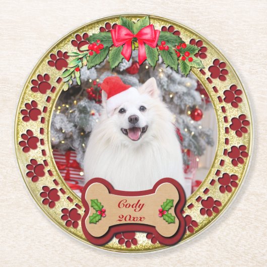 君は愉快な聖降誕祭パーソナライズされたの賜物だ ラウンドペーパーコースター (正面)