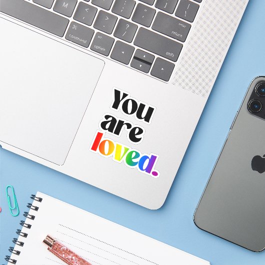 君は愛されている シール (ノートパソコンとiPhone)