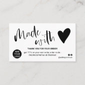 君は愛感謝していで作った白黒 名刺 (正面)