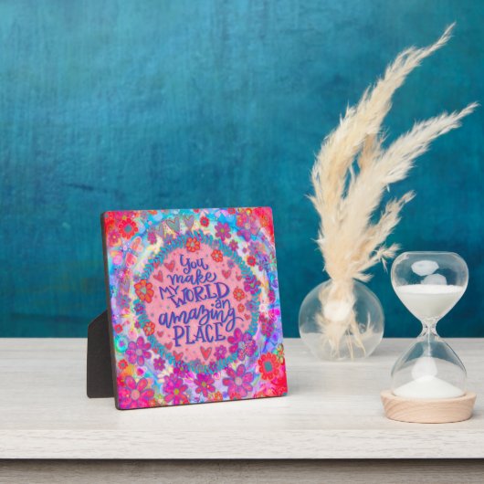 君は感動的僕の世界をピンク色の友達にする フォトプラーク (インサイチュ)