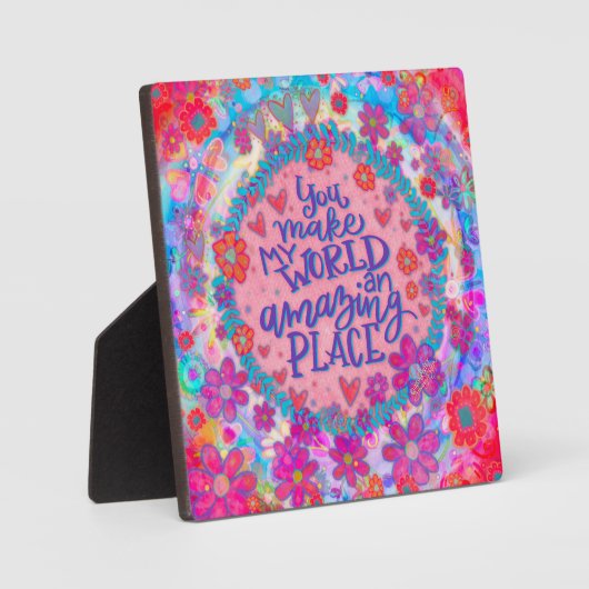 君は感動的僕の世界をピンク色の友達にする フォトプラーク (正面)