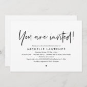 君は招待され、モダンカジュアルブライダルシャワー 招待状 (正面/裏面)