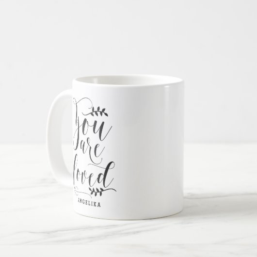 君は書道がモダン好きパーソナライズされた コーヒーマグカップ (正面左)