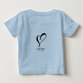 君は書道がモダン好きパーソナライズされた ベビーTシャツ (裏面)