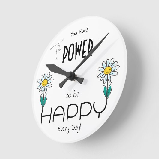 君は毎日幸せになる力がある ラウンド壁時計 (傾斜)