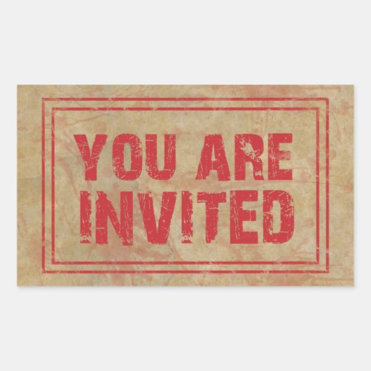 君は気味悪招待されい切手だ 長方形シール (正面)