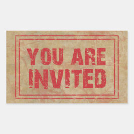 君は気味悪招待されい切手だ 長方形シール