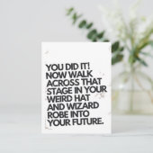 君は法衣風変わりを着て卒業したおもしろい ポストカード (スタンド正面)