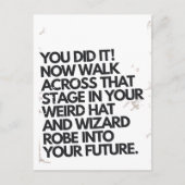 君は法衣風変わりを着て卒業したおもしろい ポストカード (正面)