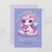 君は特別だ |かわいいユニコーン・バレンタイン・デイカード サンキューカード (正面/裏面)