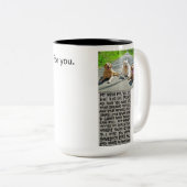 君は犬が糞を欲しがる ツートーンマグカップ (正面右)