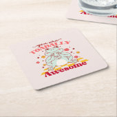 「君は疲れ切っ素晴らしている」 | かわいいカエルのプリン スクエアペーパーコースター (アングル)