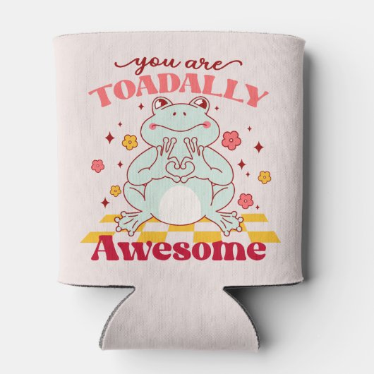 「君は疲れ切っ素晴らしている」 | かわいいカエルのプリン 缶クーラー (裏面)