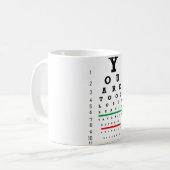 君は目がおもしろい離れすぎだ コーヒーマグカップ (正面左)