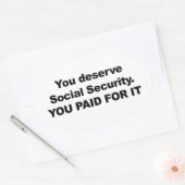 君は社会保障が身に余る 楕円形シール (封筒)