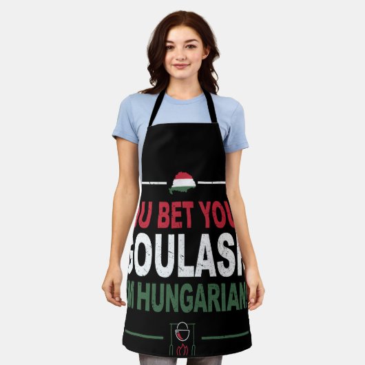 君は私がハンガリー人であることを賭けてくれ エプロン (着用した状態)
