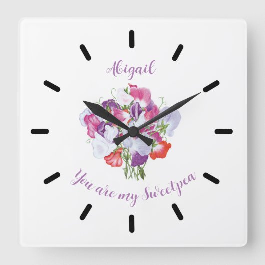 君は私のアユパーソナライズされたイ時計 スクエア壁時計 (正面)