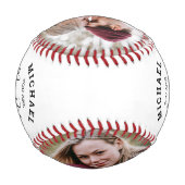 「君は私のキャッチ最高のの彼氏のカップルの写真 野球ボール (裏面)