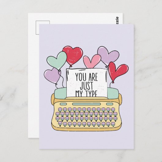 君は私のタイプの可愛いバレンタインデー ポストカード (正面/裏面)