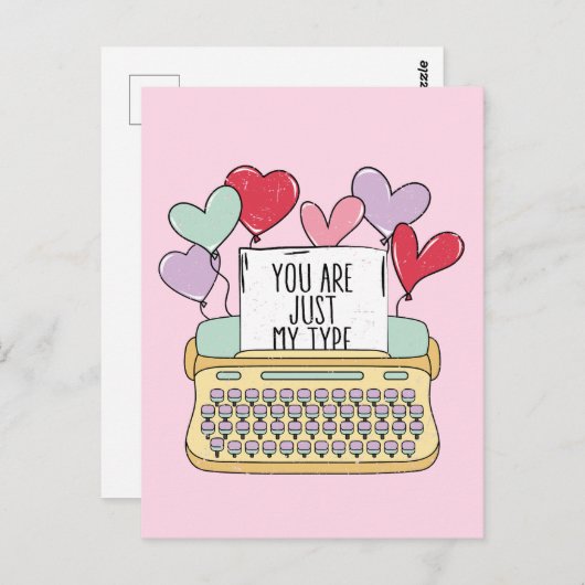 君は私のタイプの可愛いバレンタインデー ポストカード (正面/裏面)