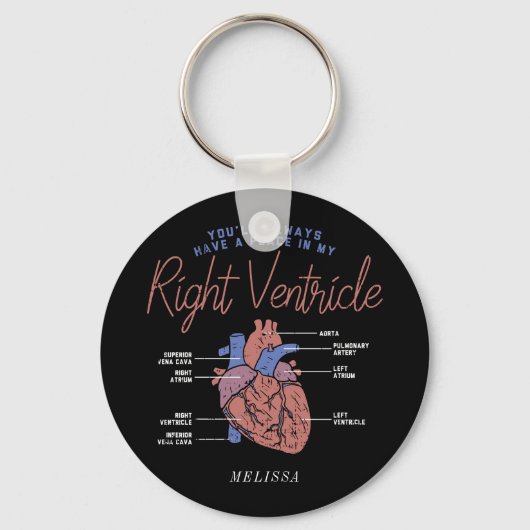 君は私のハートパーソナライズされたナース キーホルダー (正面)