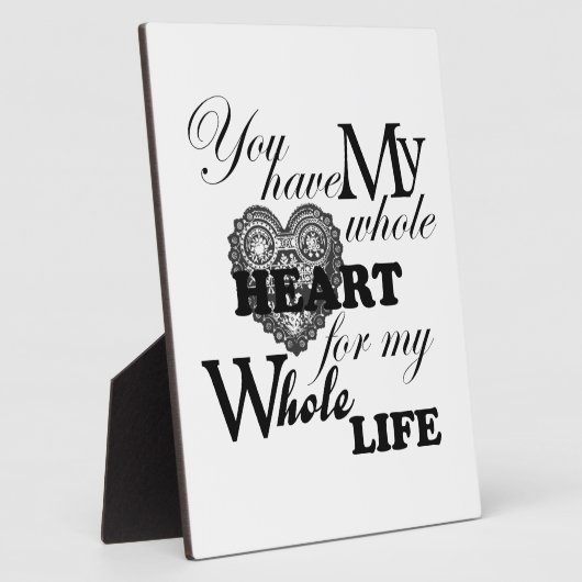 君は私の一生のハートを持っている フォトプラーク (側面)