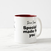 君は私の紅白のマグカップ ツートーンマグカップ (正面右)