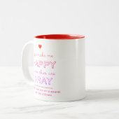 君は空が灰色のバレンタインだと私を幸せにする ツートーンマグカップ (正面左)