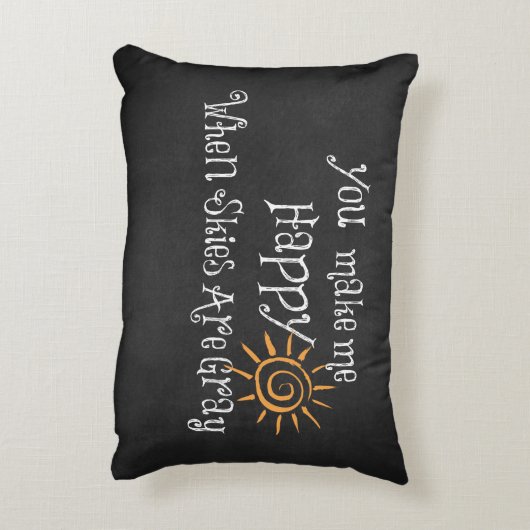 君は空が灰色の引用文で私を幸せにする アクセントクッション (裏面(縦))