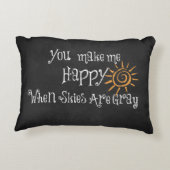 君は空が灰色の引用文で私を幸せにする アクセントクッション (裏面)