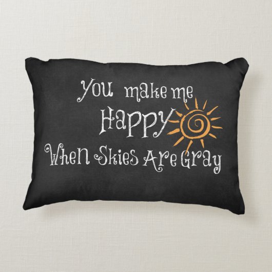 君は空が灰色の引用文で私を幸せにする アクセントクッション (裏面)