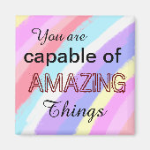 君は素晴らしいものができる虹の模様 マグネット (正面)