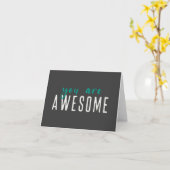 君は素晴らし |モダン引用文グリーンネイビーブルー カード (黄色い花)