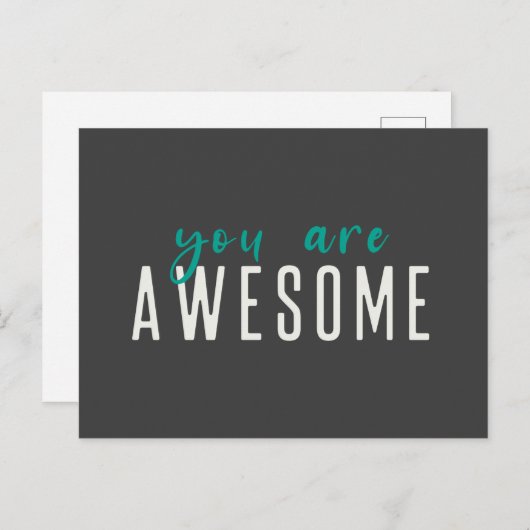 君は素晴らし |モダン引用文グリーンネイビーブルー ポストカード (正面/裏面)