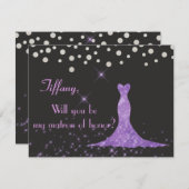 君は紫の着物を名誉の御主人になるかな 招待状 (正面/裏面)